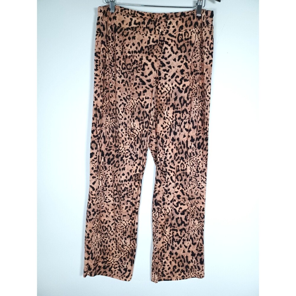 Soma Cool Nights Pajama Pants Large Wide Leg Animal Leopard‎ Print Lounge Sleep